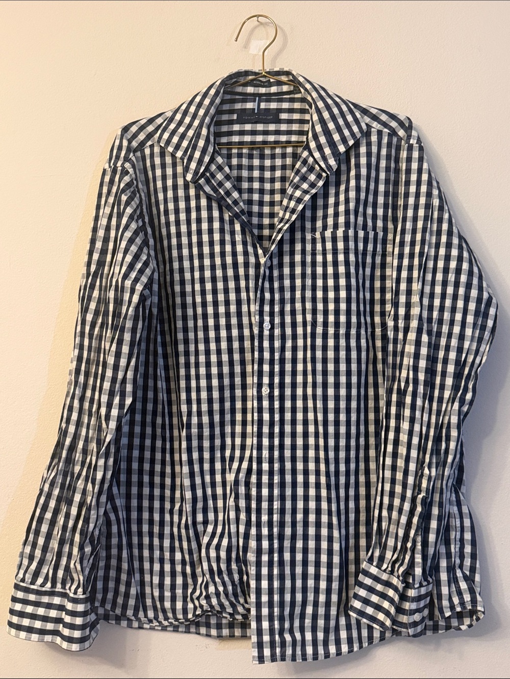 Tommy Hilfiger Navy & White Check Button-Down Shirt